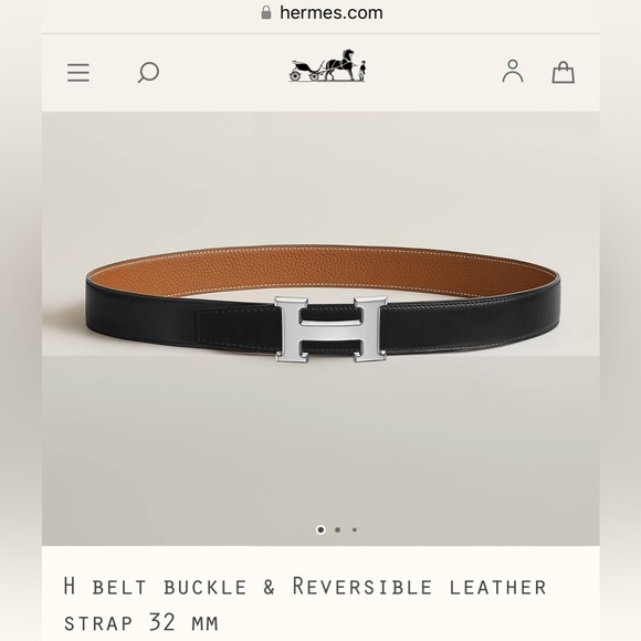 Hermes NEW H belt buckle & Reversible leather 32mm. Size 80 - Picture 1 of 12